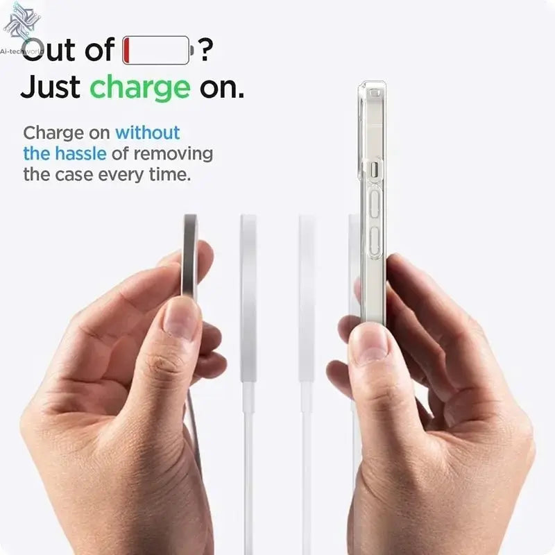 Original Magnetic Transparent Phone Case for Magsafe for iPhone 17 16 15 14 Plus 13 12 11 Pro Max Wireless Charge Back Cover - Ai - TechWorld