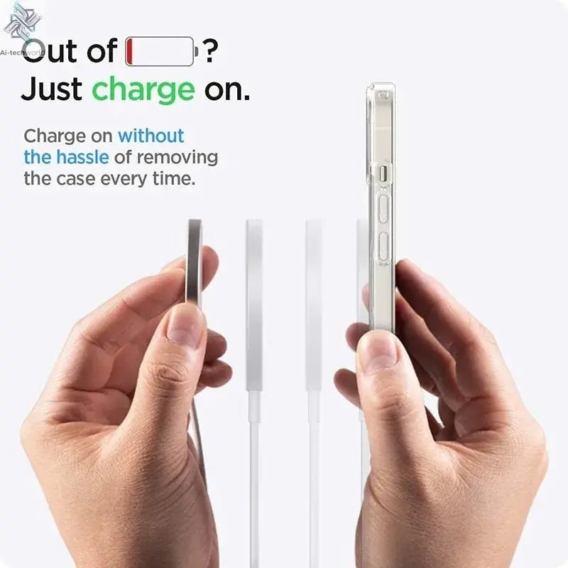 Original Magnetic Transparent Phone Case for Magsafe for iPhone 17 16 15 14 Plus 13 12 11 Pro Max Wireless Charge Back Cover - Ai - TechWorld