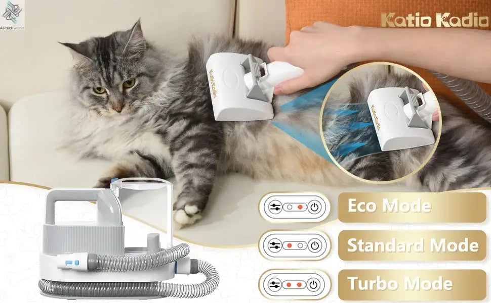 Pet Grooming Kit,5in1 Dog Grooming Kit with 2 Suction Mode,Low Noise Dog Hair Remover,Dog Vacuums for Hair Cleaning for Shedding Ai-TechWorld