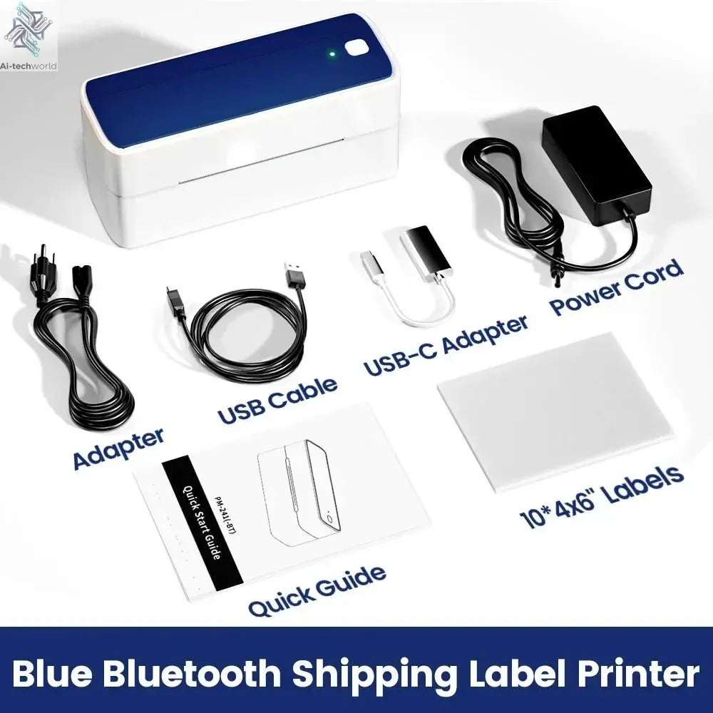 Phomemo 241 Bluetooth Thermal Label Printer Wireless Small Shipping Label Printer 4X6 Compatible with iPhone Android Mac Window Ai-TechWorld