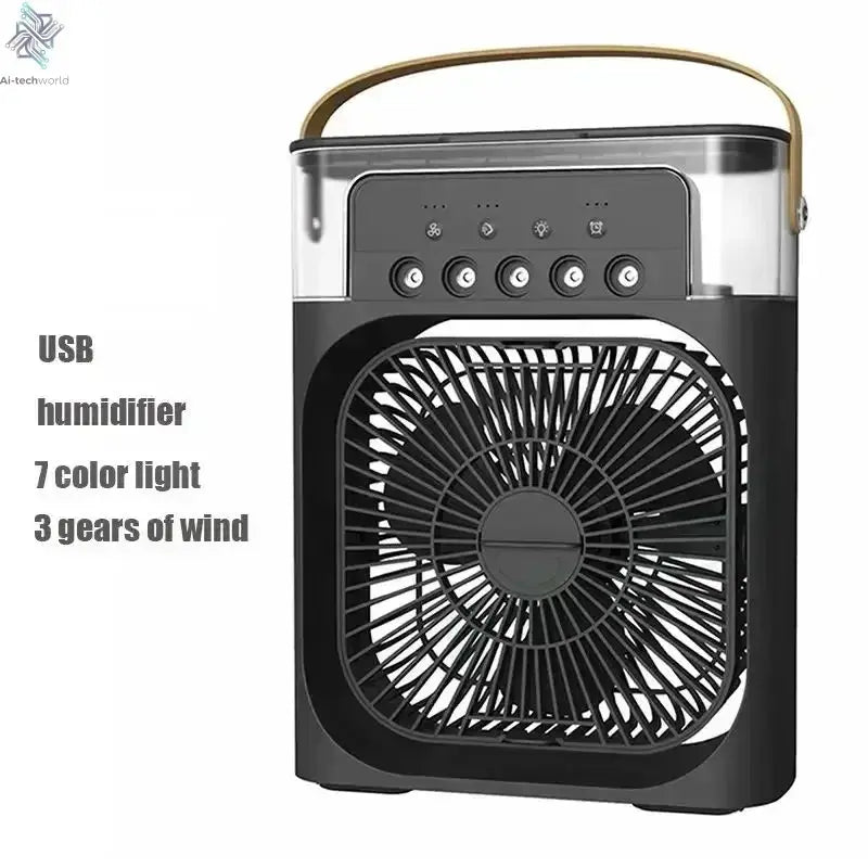 Portable 3-In-1 Fan Air Cooler w/ LED Night Light - Versatile Office/Home Cooling Solution Ai-TechWorld