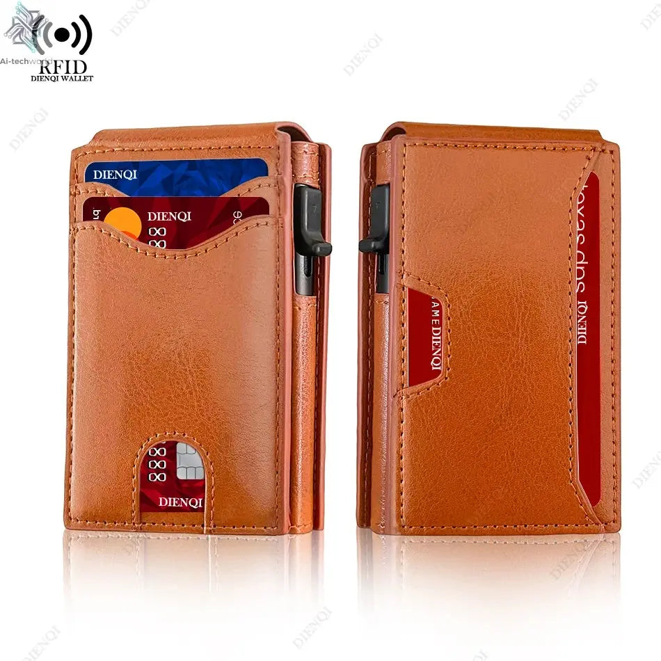 Rfid Credit Card Holder Carbon Fiber Wallets Men Anti Theft Slim Thin Luxury Bank Money Cardholder Case Minimalist Wallet Purse Ai-TechWorld