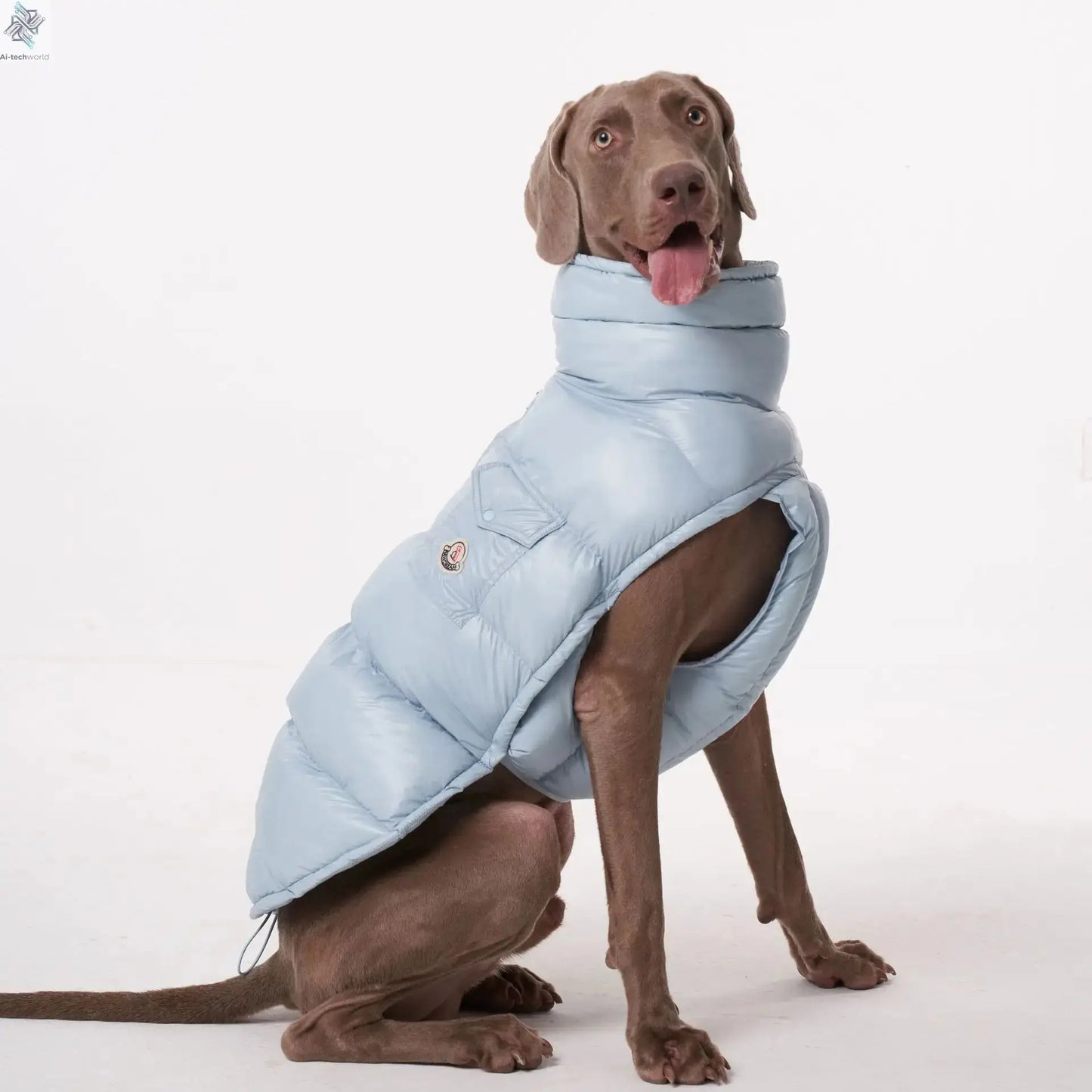 S-2XL Large Dog Winter Thick Down Coat High Collar Warm Windproof Adjustable Pet Clothes 2 Legged Padded Dog Jacket Vest Ai-TechWorld