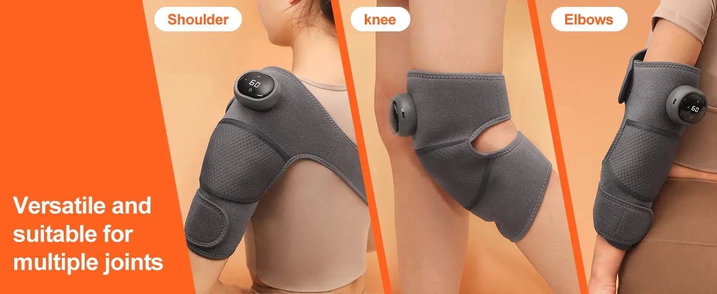 2PCS Cordless Knee Massager with Heat and Vibration for Knee Shoulder Elbow,Heated Knee Brace for Arthritis with Massage,Gifts Ai-TechWorld