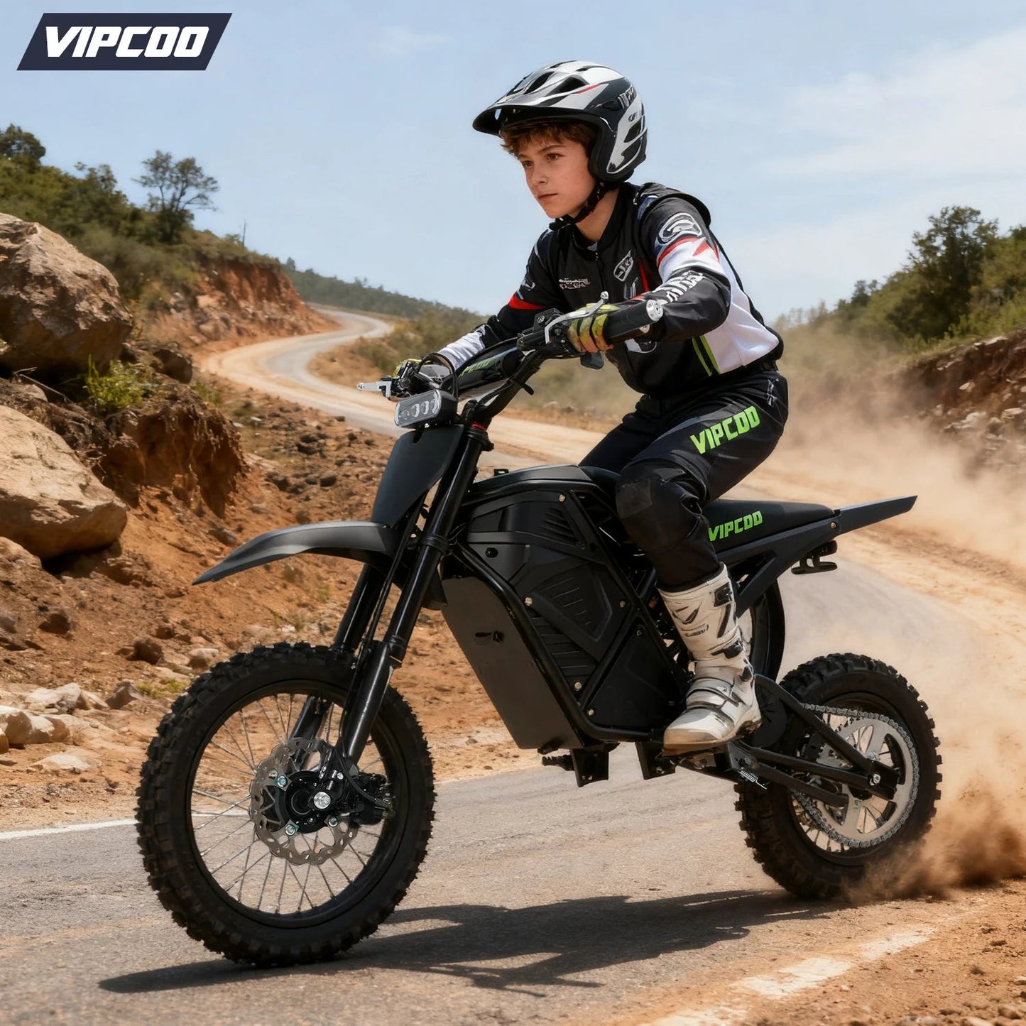 VIPCOO H3 Electric Motorcycle 3500W Motor 48V23AH Battery 63KM/H Max Speed 40-70KM Range Hydraulic Brakes Electric Mountain Bike Ai-TechWorld
