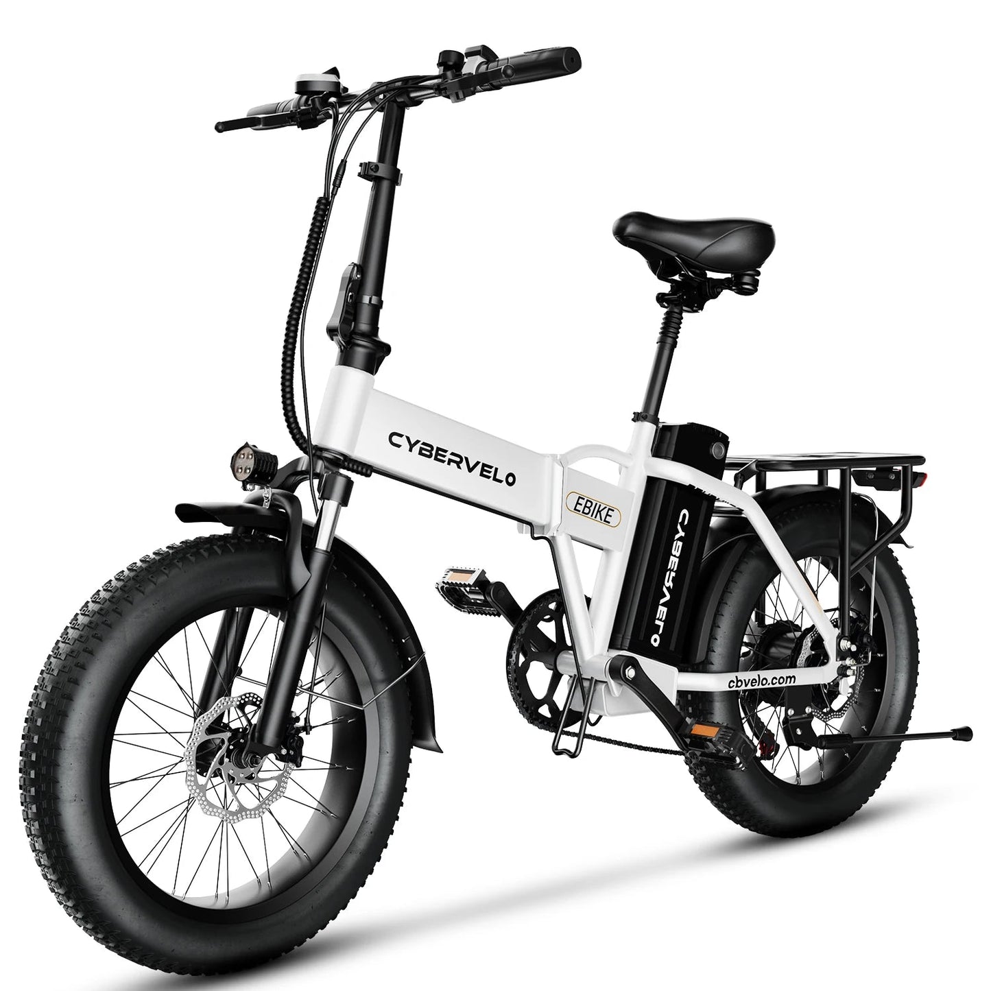 Cybervelo EK4 Folding Electric Bike, 48V 960WH Large Removable Battery E-Bike, 30+MPH, 80 Miles Max Range, 20" FatTire for Adult Ai-TechWorld