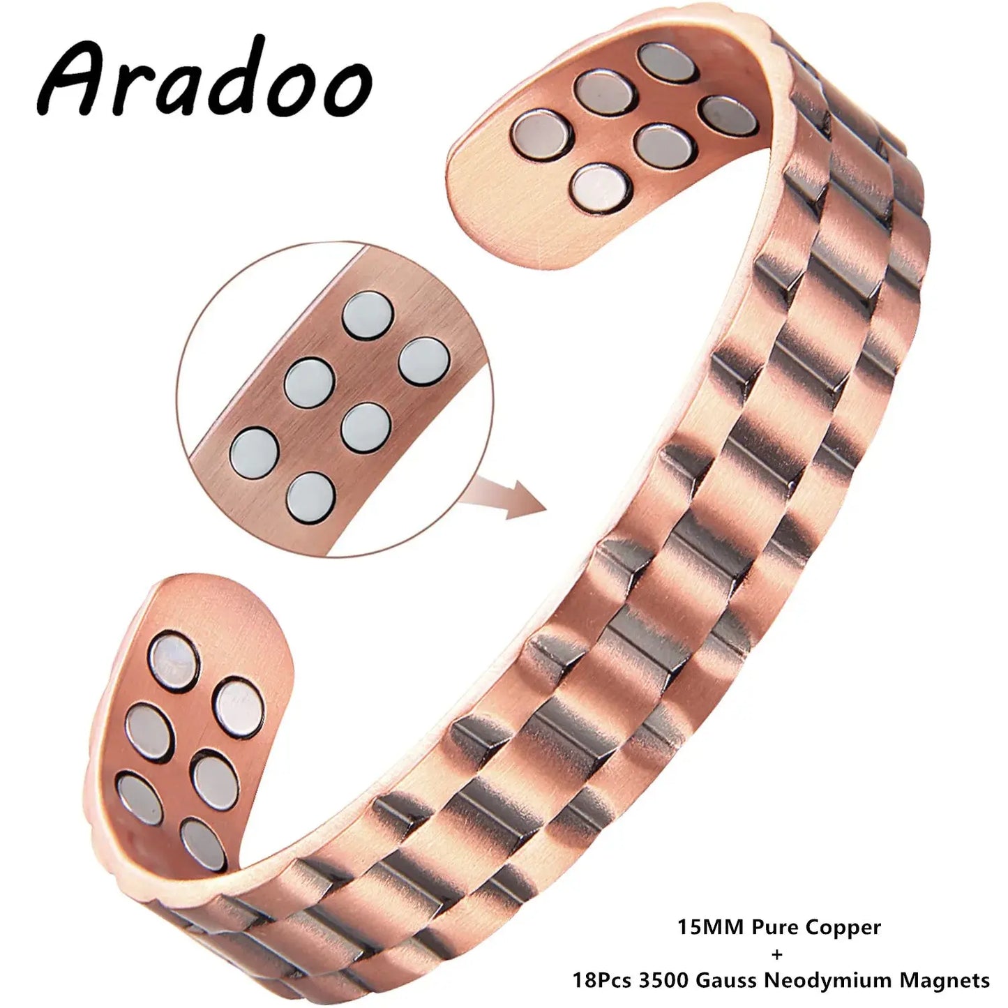 ARADOO Copper Bracelets for Women 99% Pure Copper Handwoven Bracelet Cuff Bangle Ai-TechWorld