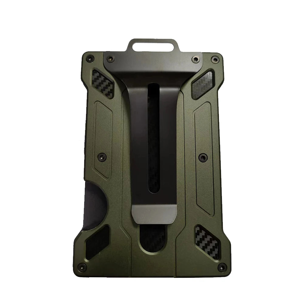 Wallet for Men Slim Aluminum Metal Money Clip with 1 Clear Window ID Badge Holder RFID Blocking Holds Up 15 Cards with Cash Clip Ai-TechWorld