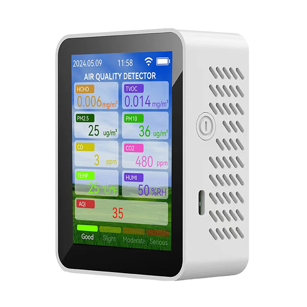 Tuya WiFi Multifunctional Air Quality Meter Household HCHO TVOC Carbon Monoxide CO2 PM2.5 PM10 Tester Portable Ai-TechWorld