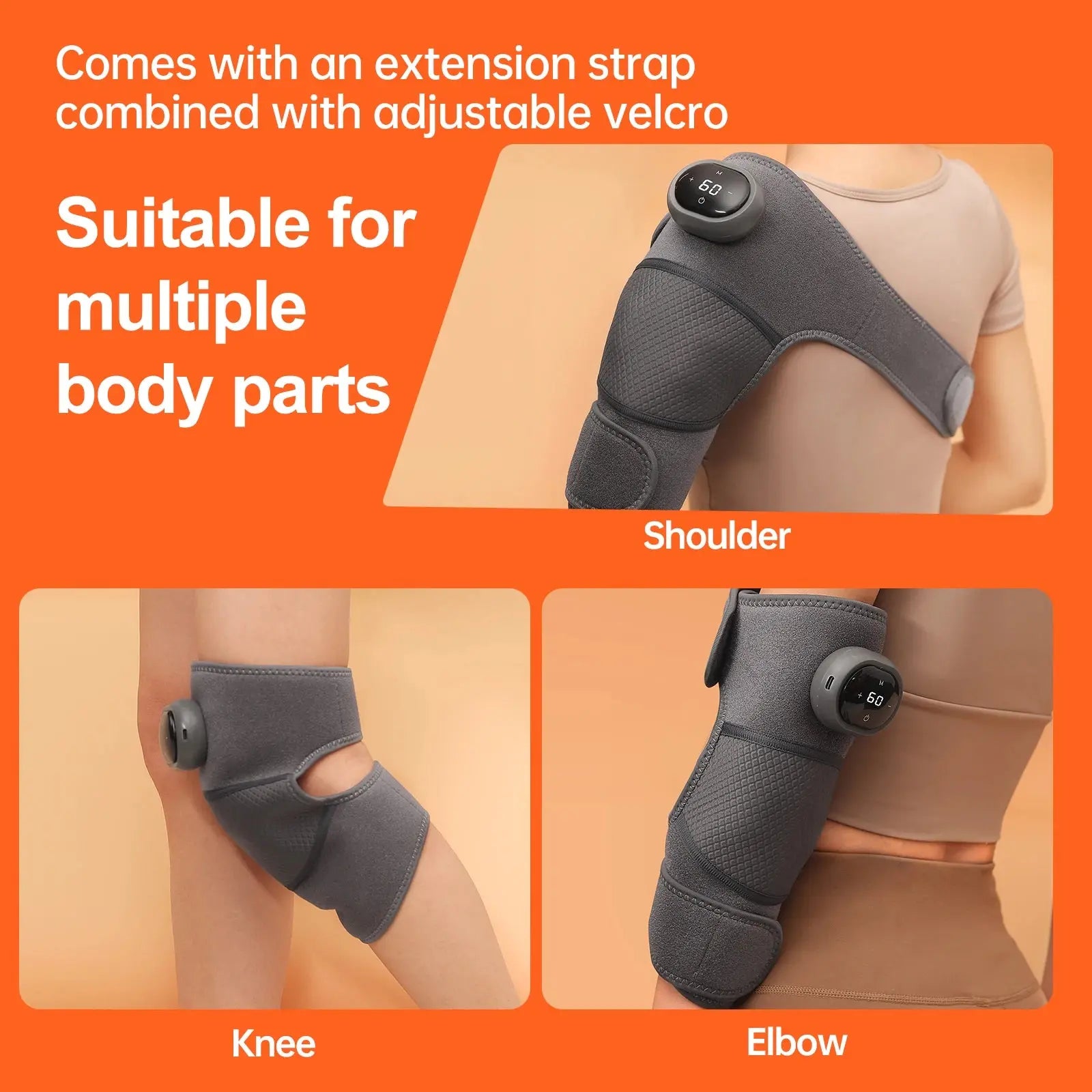 2PCS Cordless Knee Massager with Heat and Vibration for Knee Shoulder Elbow,Heated Knee Brace for Arthritis with Massage,Gifts Ai-TechWorld