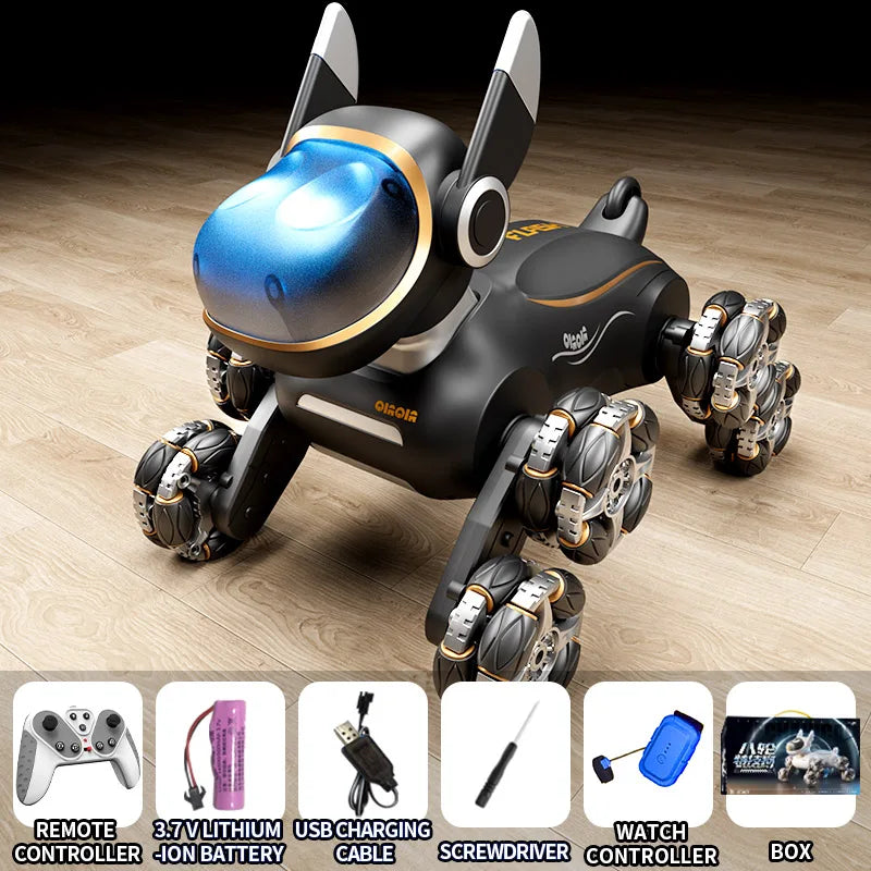 2025 NEW DWI Eight Wheeled Stunt Dog 2.4G Remote Control Intelligent Swing Arm Drift Robot Dog Climbing Car Children's Gift Toy Ai-TechWorld