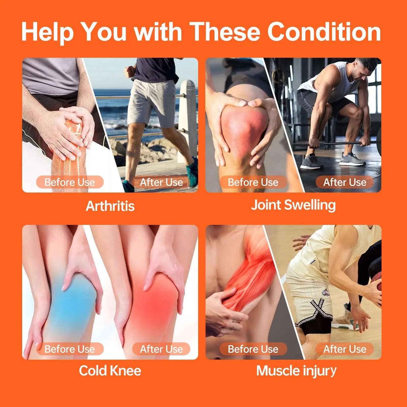 2PCS Cordless Knee Massager with Heat and Vibration for Knee Shoulder Elbow,Heated Knee Brace for Arthritis with Massage,Gifts Ai-TechWorld