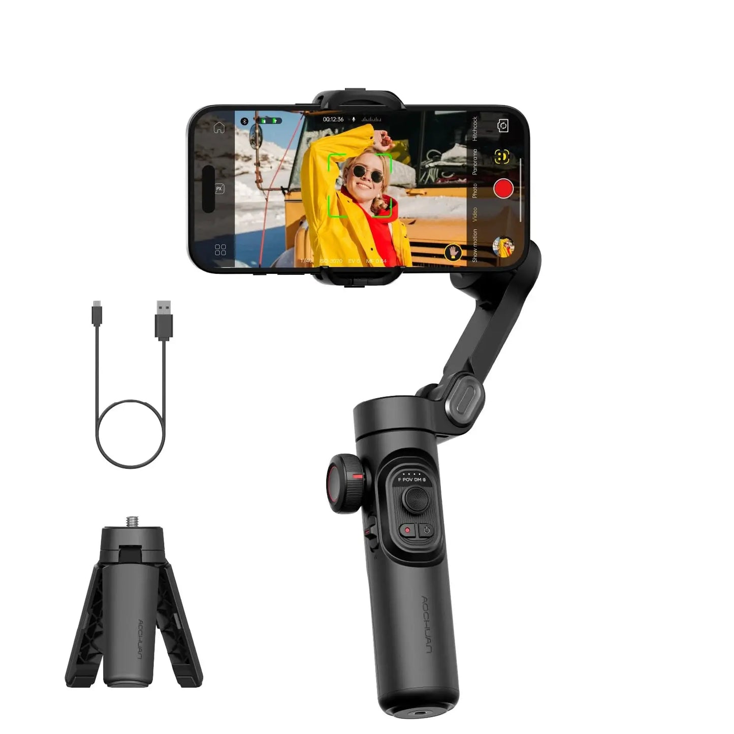 AOCHUAN Smart XE 3-Axis Handheld Gimbal Stabilizer for Smartphone iPhone Android Face Tracking Tiktok Vlog Live Streaming Ai-TechWorld