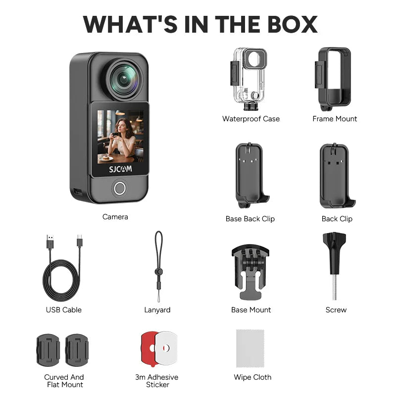 SJCAM C400 Action Camera Handheld Stabilized Night Vision Camera Vlog Outdoor Live Streaming Bike Mount Dashcam Sjcam Camera Ai-TechWorld