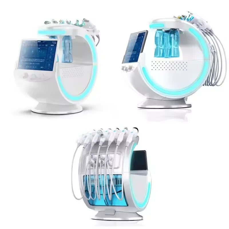 2025 Newest Profession 7 In 1 Smart Facial Cleansing Skin Analyze Deep Pore Vacuum Lift Anti-aging Beauty Machine Ice Blue Ai-TechWorld