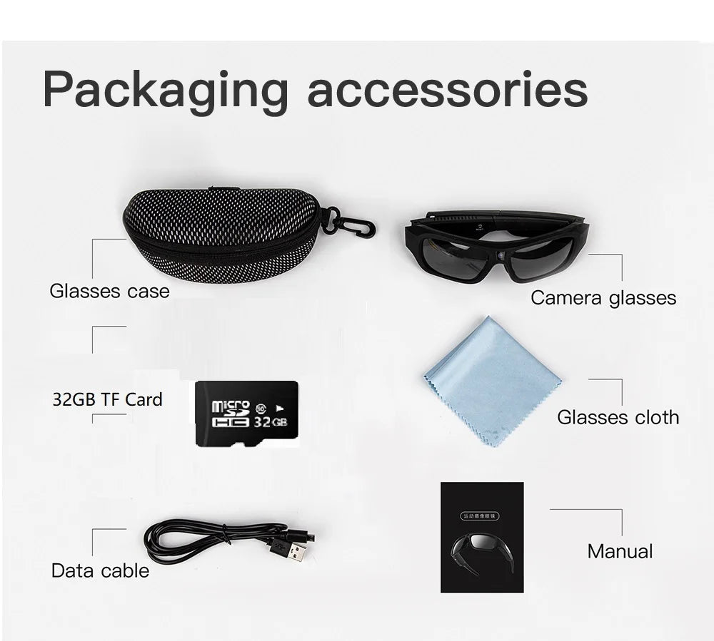 4K HD Glasses Camera Video Driving Record Cycling Video Smart Glasses With Eyewear Camcorder For Outdoor Mini Camera Ai-TechWorld