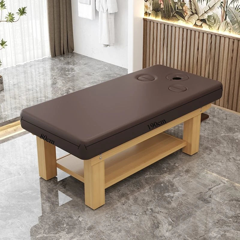 Solid Wood Massage Bed Beauty Salon Treatment Table Chinese Medicine Physiotherapy Thai Moxibustion Beauty Bed Lash Massage Bed Ai-TechWorld