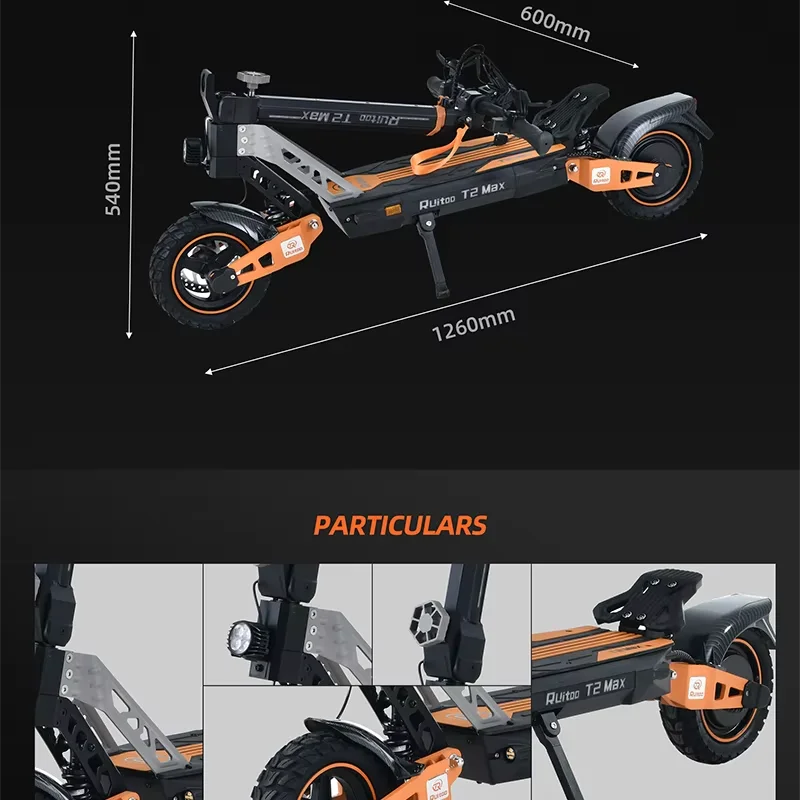 Ruitoo T2Max 1000W Nice design Electric Scooter Folding Two Wheel Scooter for Adults Ai-TechWorld