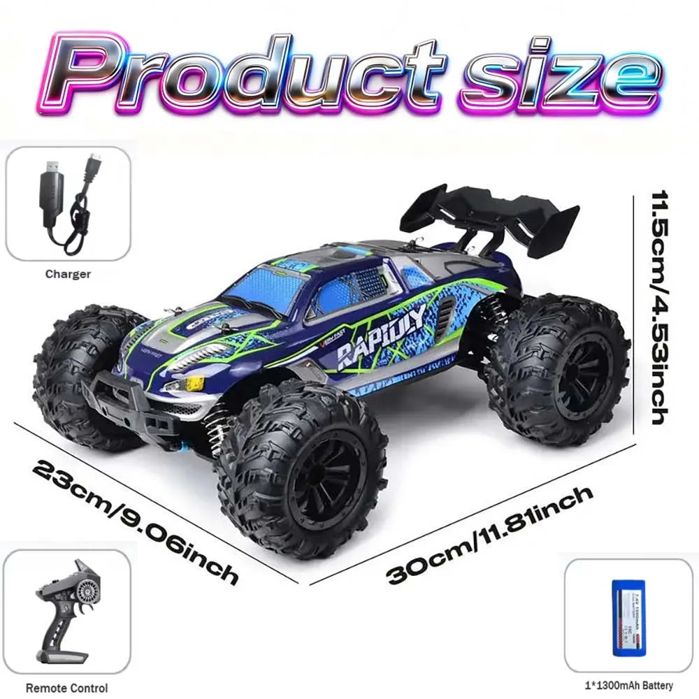 1:16 4WD 70+KM/H High Speed RC Car with Box All Terrain Application 2.4G Remote Control Car with LED Dirt Bike Toys for Children Ai-TechWorld