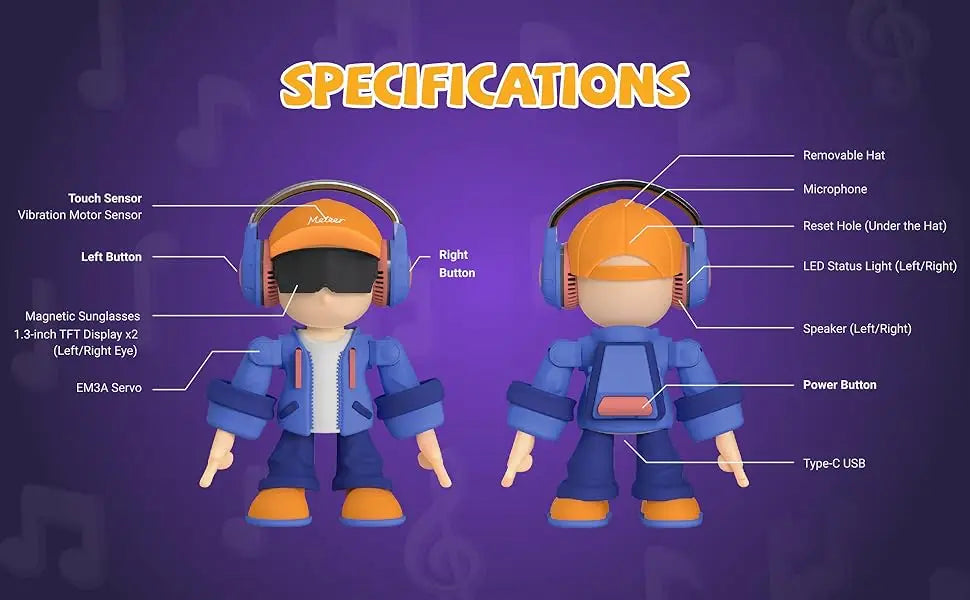 Meteer AI Smart Robot | Voice Chat,Music Dancing Bluetooth,Pet companionship,App Controlled,Birthday Christmas Party Gifts Ai-TechWorldĀ