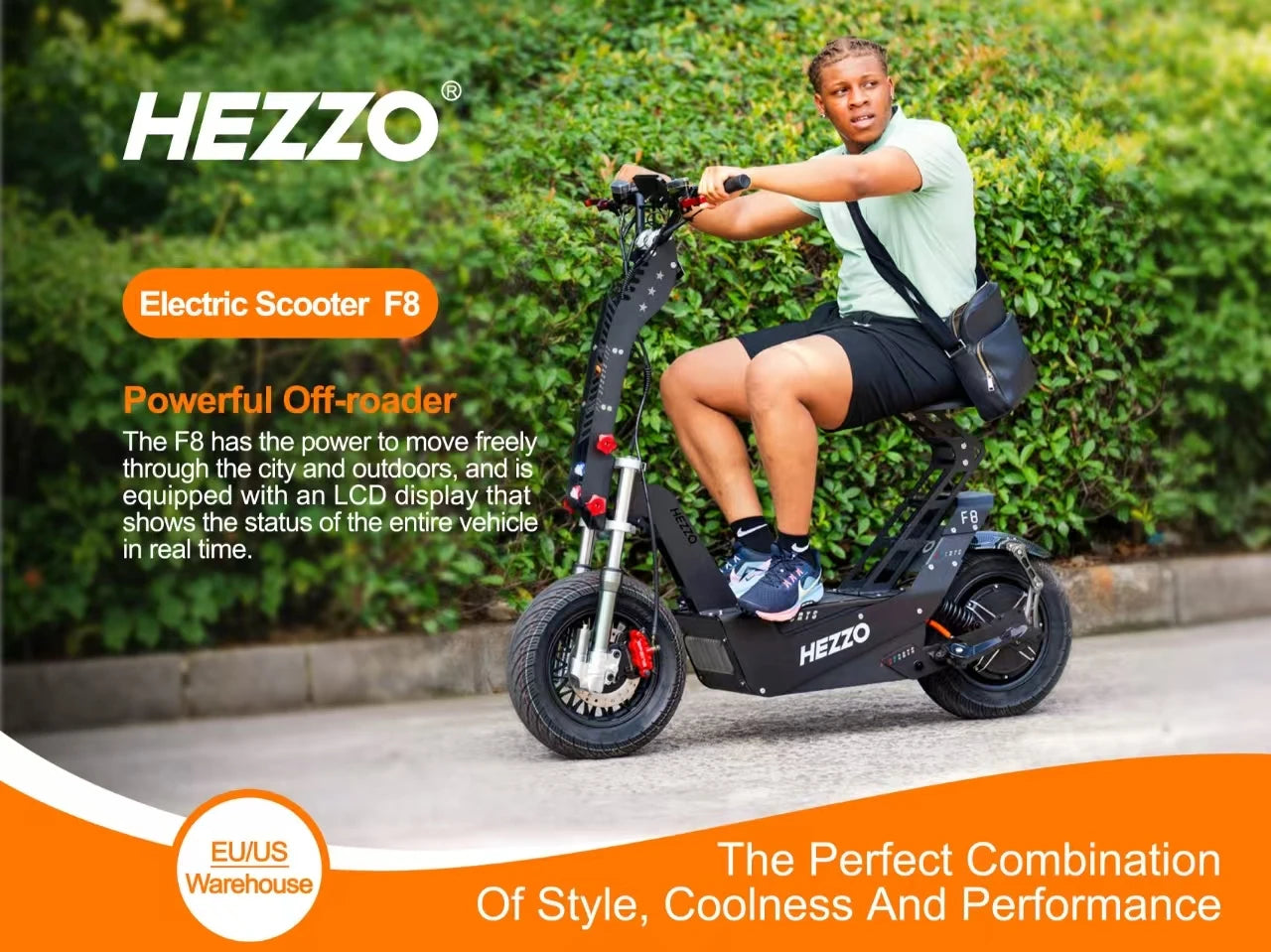 HEZZO 8000W Electric Scooter Dual Motor Top Speed 90-100KM/H,72V 50Ah ,16Inch Off-Road Tires Sport Folding F8 eScooter Ai-TechWorld