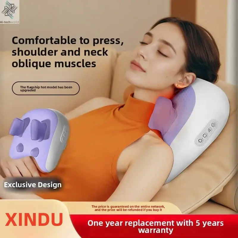 SPA Portable Pillow Massager Lazy Person Leading Shoulder Professional Super Strong Neck Massage Wireless Warm Pillow Type Massa - Ai-TechWorld