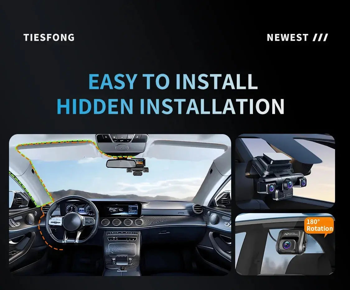 4CH GPS Dash Cam Front 4K/2K+3*1080P 360 24H Parking Mode WiFi Ai-TechWorld