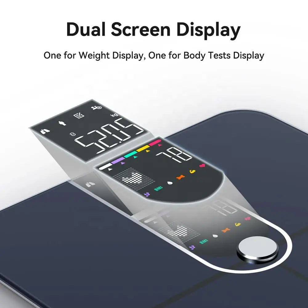 Scale for Body Weight, Smart Scale with 8-in-1 VA Display, High Precision Bathroom Digital Scale for Body Weight Heart Rate BMI Ai-TechWorld