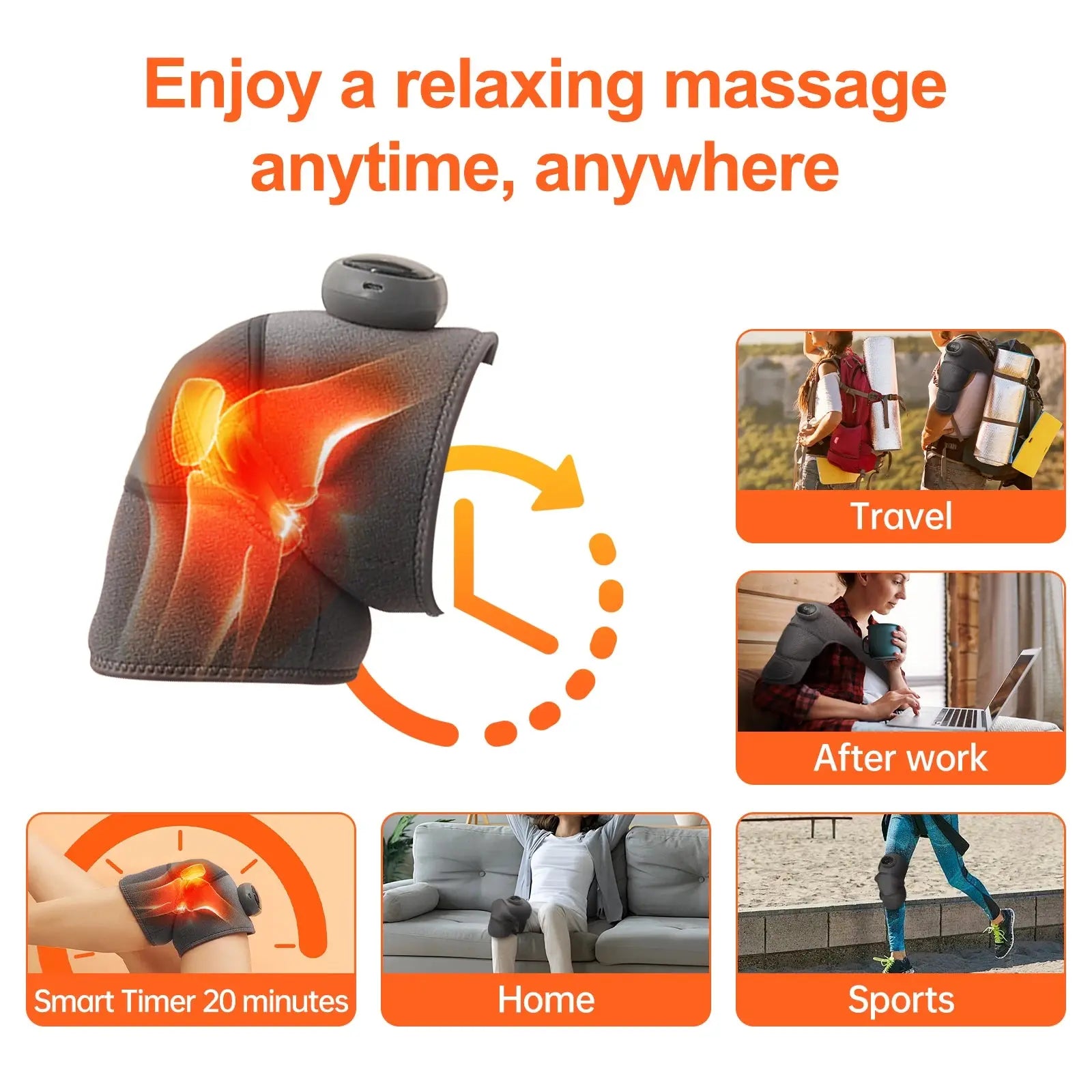 2PCS Cordless Knee Massager with Heat and Vibration for Knee Shoulder Elbow,Heated Knee Brace for Arthritis with Massage,Gifts Ai-TechWorld