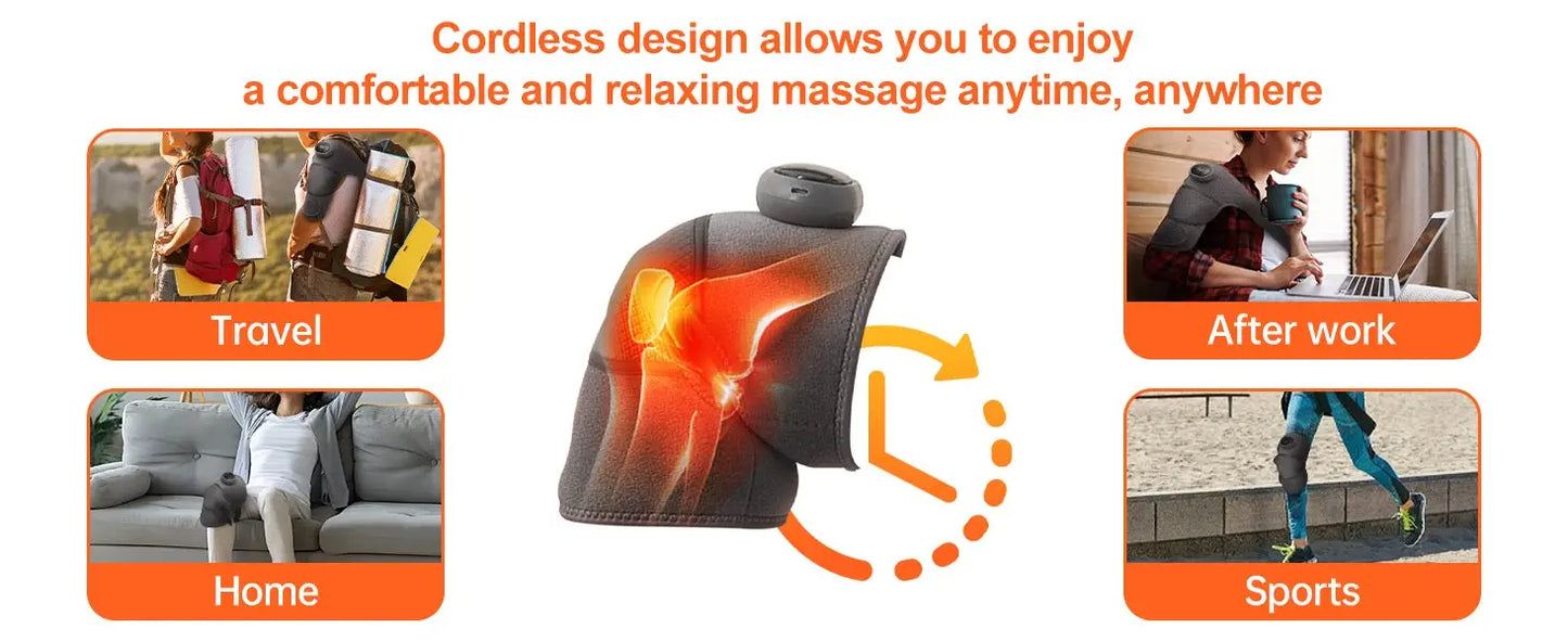2PCS Cordless Knee Massager with Heat and Vibration for Knee Shoulder Elbow,Heated Knee Brace for Arthritis with Massage,Gifts Ai-TechWorld