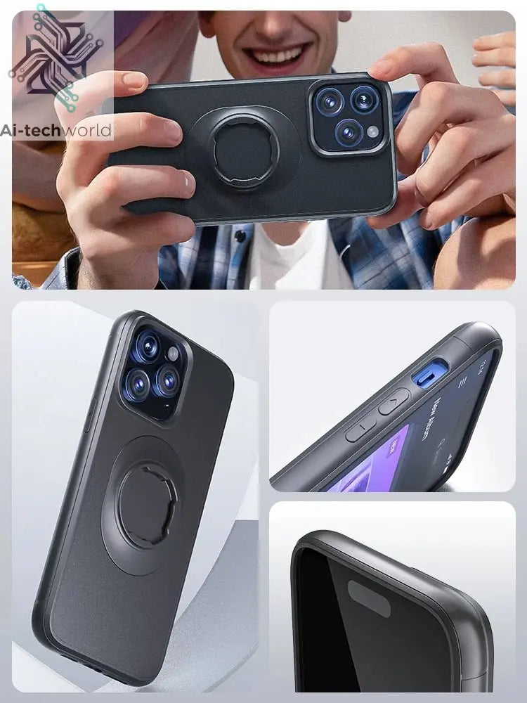 Shockproof Case for iPhone 17/16/15/14Plus/13/12/11Pro/XsMax/XR Quad - style Motorbike/Bike Holder/Car Mount with Lock - in Design - Ai - TechWorld
