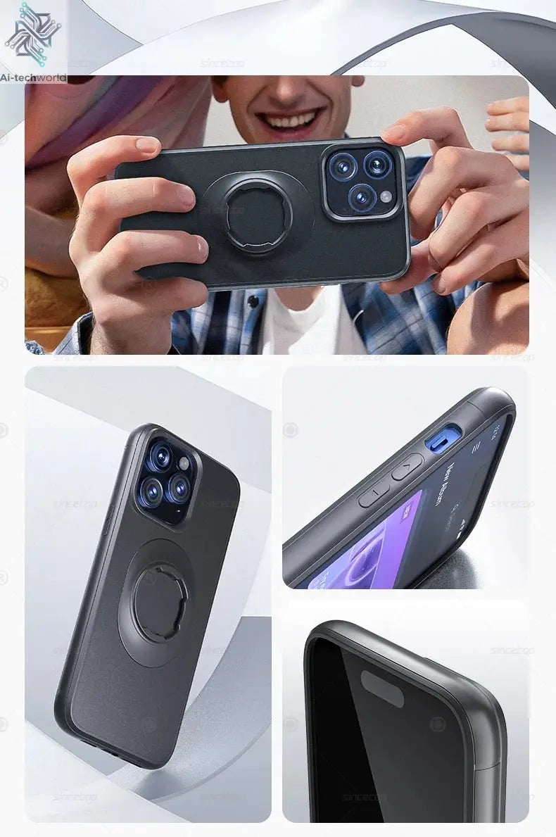 Shockproof Case for iPhone 17/16/15/14Plus/13/12/11Pro/XsMax/XR Quad - style Motorbike/Bike Holder/Car Mount with Lock - in Design - Ai - TechWorld