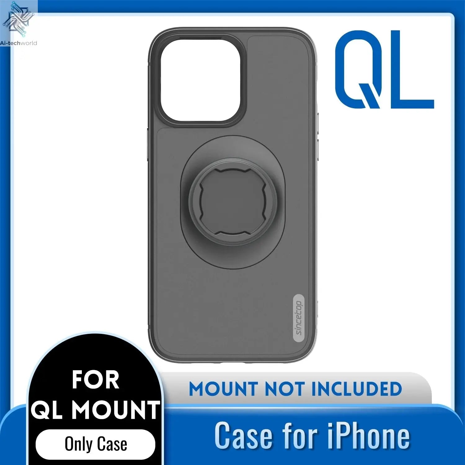 Shockproof Case for iPhone 17/16/15/14Plus/13/12/11Pro/XsMax/XR Quad - style Motorbike/Bike Holder/Car Mount with Lock - in Design - Ai - TechWorld