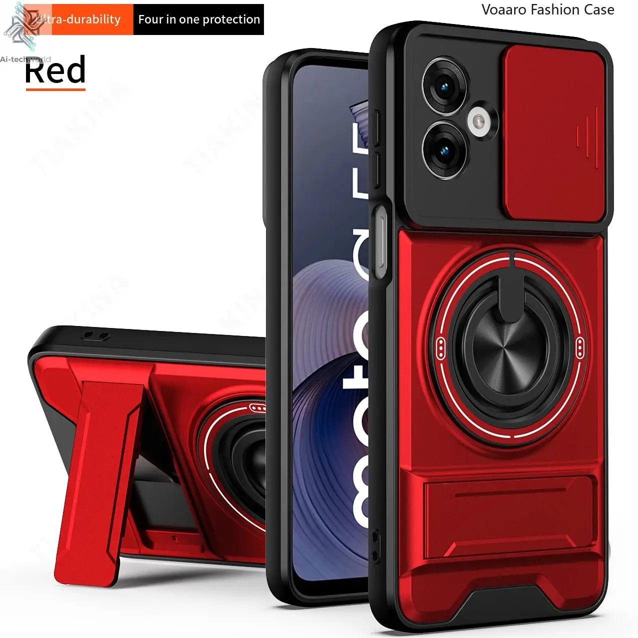Slide Lens Funda for Motorola Moto G55 Case Magnetic Ring Cover for Motorola G64 G54 Power 5G Case Foldable Kickstand Armor Capa Ai-TechWorld