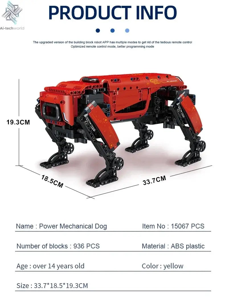Technical Robot Toys The RC Motorized Boston Dynamics Big Dog Model AlphaDog Building Blocks Bricks Toys for Kid Christmas Gifts Ai-TechWorld