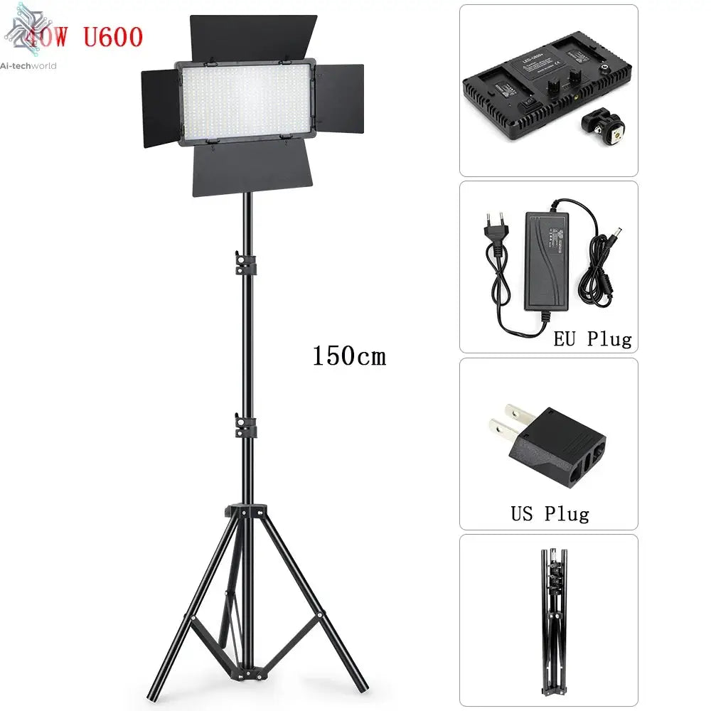 U600/U800 LED Photo Studio Light for Youbute Game Live Video Lighting Portable LED Video Recording Photography Panel Lamp Ai-TechWorld