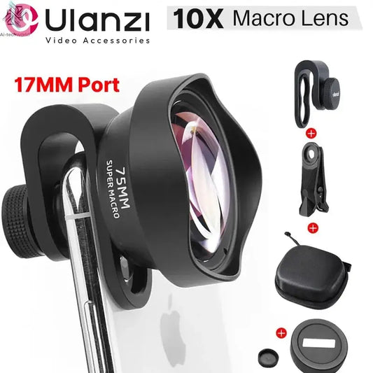 Ulanzi 17mm 10X Macro Lens Universal For iPhone 13 14 15 16 Mini Pro Max Samsung S20 S21 S22 S23 Ultra Huawei XiaoMi Phone Lens Ai-TechWorld