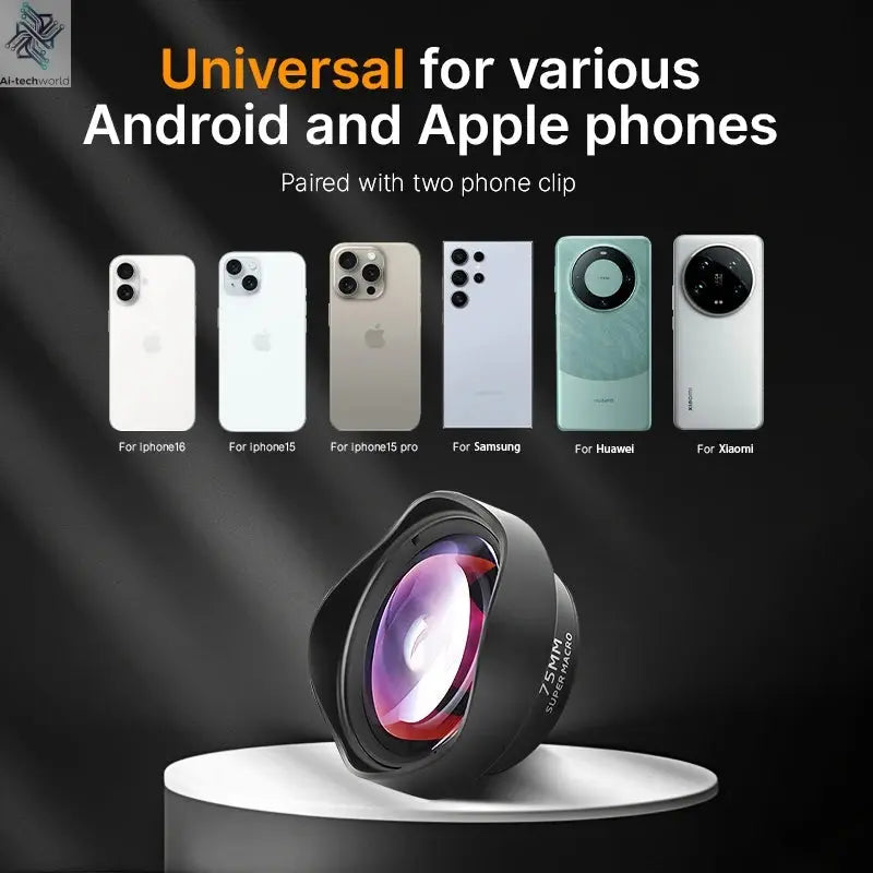 Ulanzi 17mm 10X Macro Lens Universal For iPhone 13 14 15 16 Mini Pro Max Samsung S20 S21 S22 S23 Ultra Huawei XiaoMi Phone Lens Ai-TechWorld
