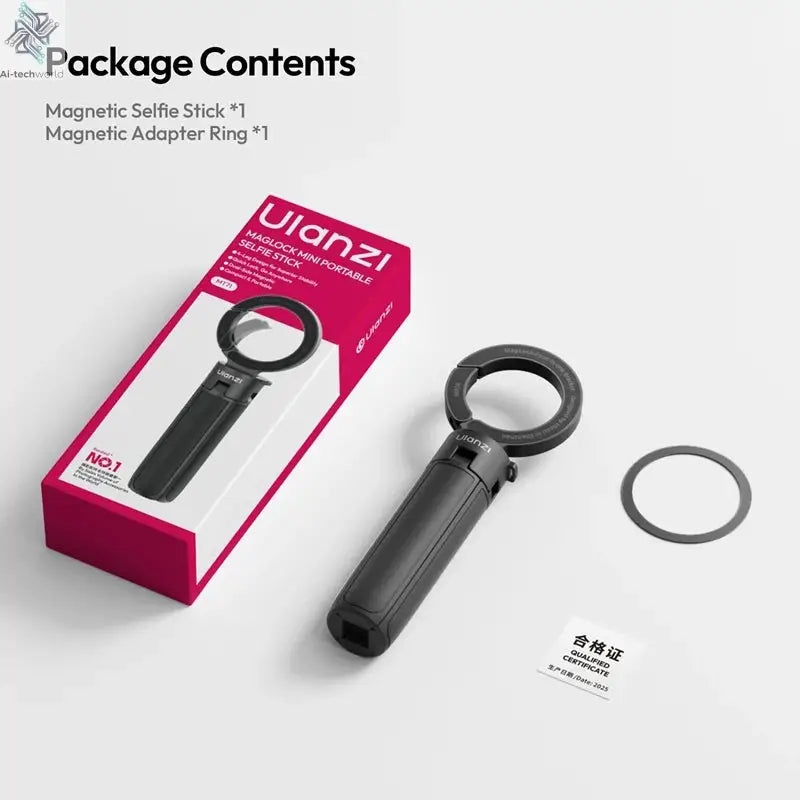Ulanzi MT71 2 in1 Magnetic Mini Selfie Stick Desktop Tripod Stand for Iphone 17 16 15 Pro Max Android 180° Adjustable for Vlog Ai-TechWorld