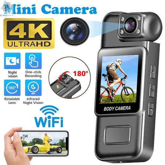 Ultra HD 4K WiFi Mini Camera Portable Digital Video Recorder Police BodyCam Infrared Night Vision Sports DV Riding Camcorder 카메라 Ai-TechWorld