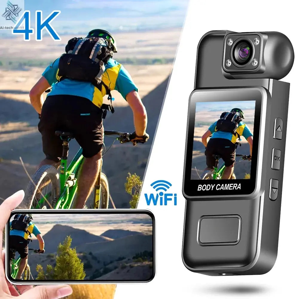 Ultra HD 4K WiFi Mini Camera Portable Digital Video Recorder Police BodyCam Infrared Night Vision Sports DV Riding Camcorder 카메라 Ai-TechWorld