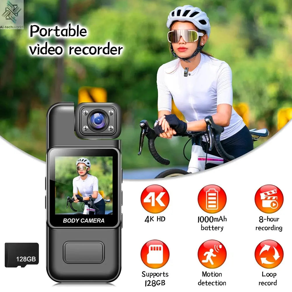 Ultra HD 4K WiFi Mini Camera Portable Digital Video Recorder Police BodyCam Infrared Night Vision Sports DV Riding Camcorder 카메라 Ai-TechWorld