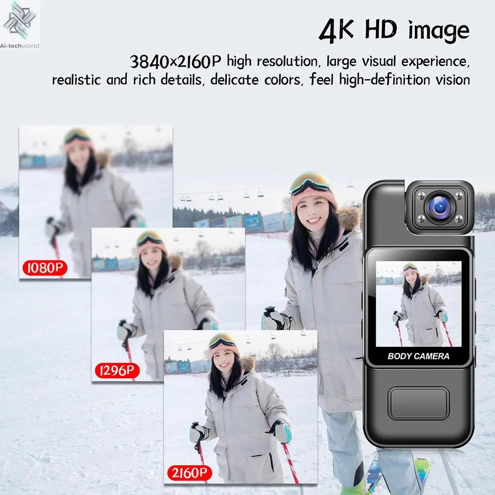 Ultra HD 4K WiFi Mini Camera Portable Digital Video Recorder Police BodyCam Infrared Night Vision Sports DV Riding Camcorder 카메라 Ai-TechWorld