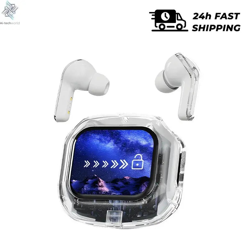 Wireless Bluetooth Headphones,144 Language Real Time Translation Earphones for Business,with Smart Touch Screen HiFi TWS Headset - Ai-TechWorld