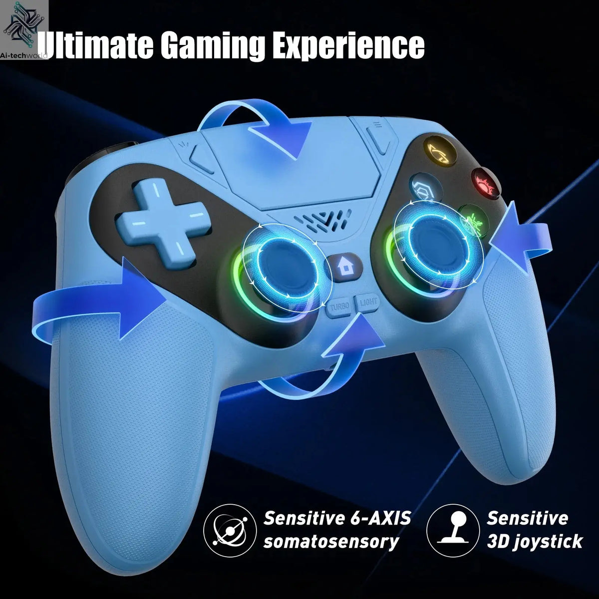 Wireless Controller For Ps5/Ps5 Pro/Ps5 Slim/Pc With Hall Joystick Dual Vibration Gamepad Turbo Dual Sense Programming Ai-TechWorld