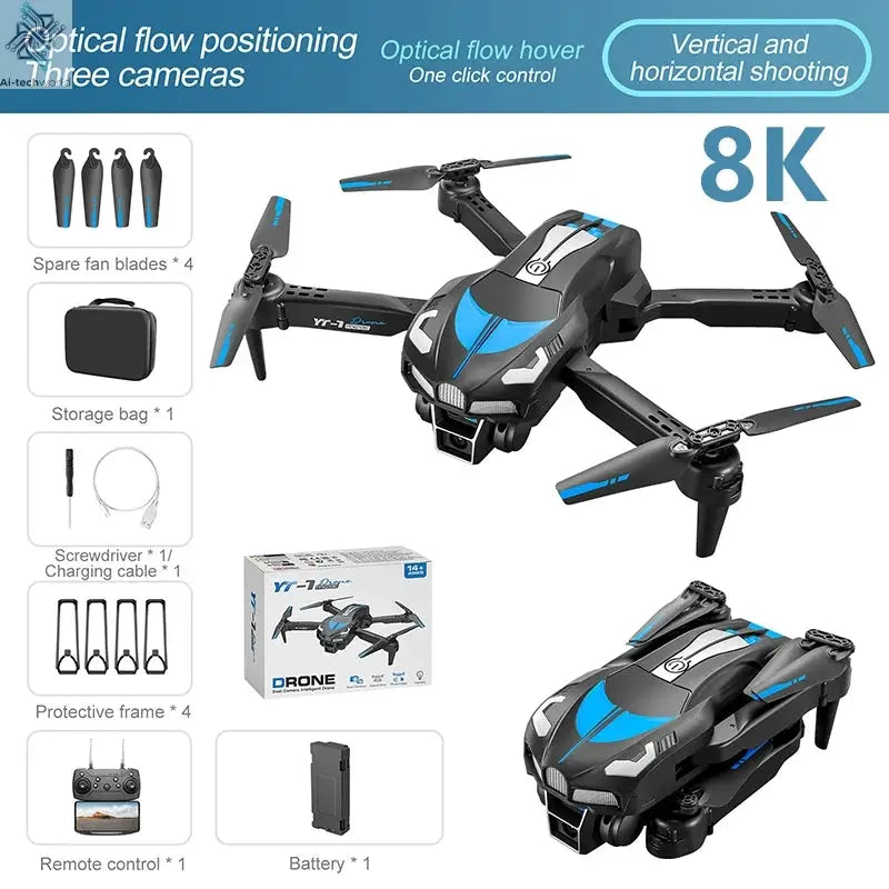 Xiaomi YT11 Drone 8K HD Three Camera Brushless Motor 5G WIFI FPV Optical Flow Positioning Obstacle Avoidance RC Drone 20000M Ai-TechWorld