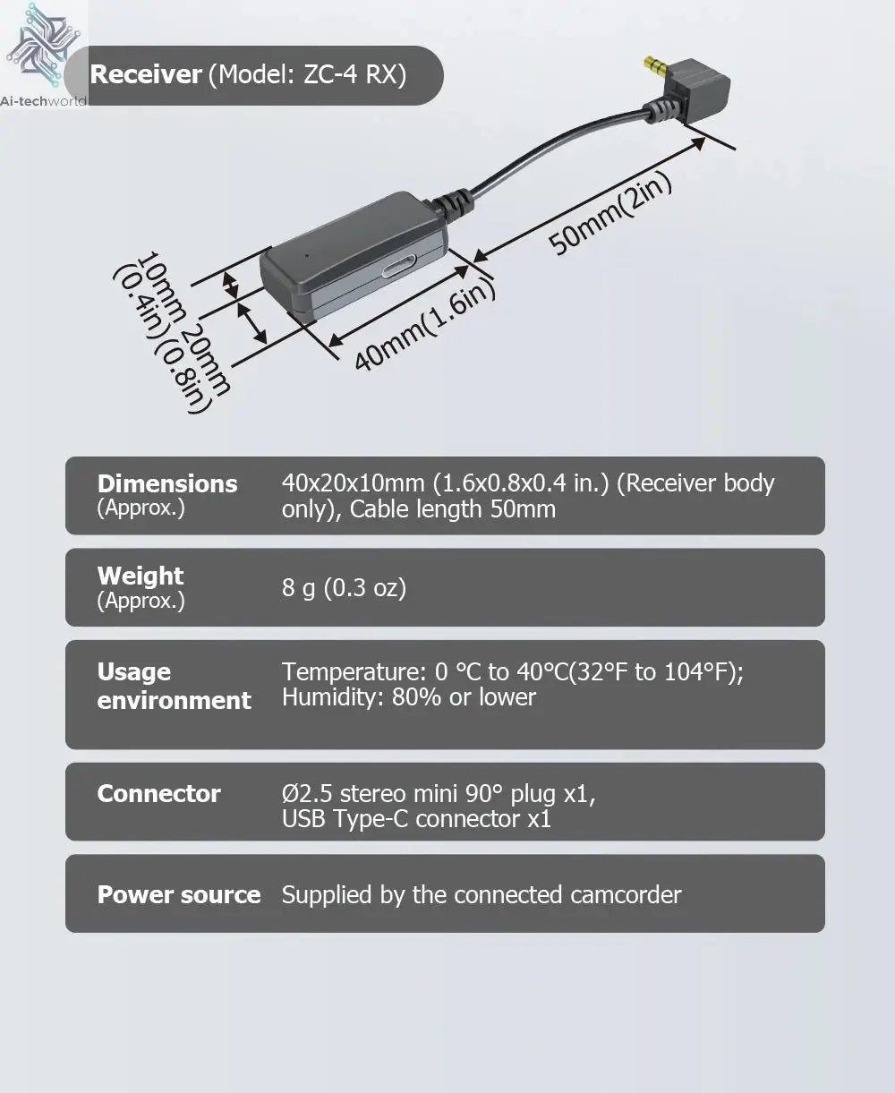 ZC-4 for Sony Camcorder Lanc Zoom Controller Replaces Sony RM-30BP for Video Zoom, Focus, IRIS, Recording, ND, White Balance Ai-TechWorld