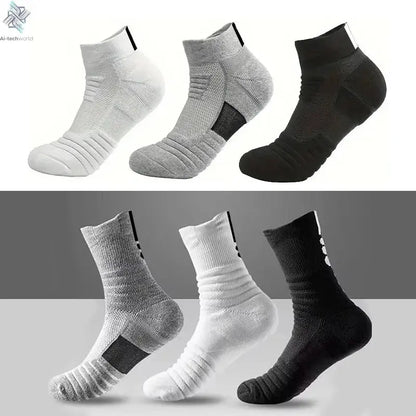 1/3 Pairs Anti-slip Football Socks Men Cotton Sock Short Long Tube Soccer Basketball Sport Socks Breathable Deodorous Sock 39-45 Ai-TechWorld 