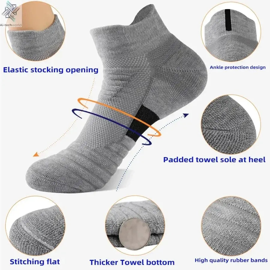 1/3 Pairs Anti-slip Football Socks Men Cotton Sock Short Long Tube Soccer Basketball Sport Socks Breathable Deodorous Sock 39-45 Ai-TechWorld 