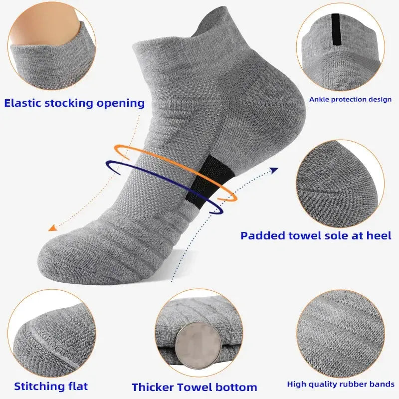 1/3 Pairs Anti-slip Football Socks Men Cotton Sock Short Long Tube Soccer Basketball Sport Socks Breathable Deodorous Sock 39-45 Ai-TechWorld 